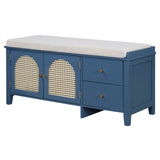 TREXM Shoe Storage Bench, Vintage Shoe Bench with Storage and Cushion, Shoe Bench with Drawers and N715P245263M