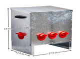 Automatic Chicken Feeder Rodent Proof, 5 Ports Large Capacity Metal Poultry Feeder with Handles and 19627383
