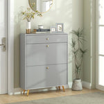 ZUN Gray shoe cabinet with adjustable shoe rack 17428289