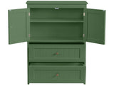 2-Drawer 2-Cabinet-Door Vertical-Grain MDF Painted Bathroom Cabinet 23.62*11.81*43.31in Green 97113183