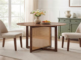 37.5" Round Dining Table for 2-4 People, Mid-Century Modern Kitchen Table with PE Rattan & Rubber 46001682