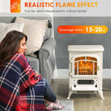 22" Electric Fireplace Heater, Freestanding Fire Place Stove with Realistic LED Flames and Logs, and 43591736