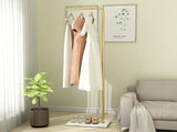 Clothing Rack, Golden Metal Freestanding Heavy Duty Clothes Rack with Marble Base, Multipurpose 93264822