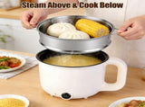 1.8L Electric Hot Pot with Ceramic Inner Liner, Dual Power 300W/600W Multi-Cooker with Steamer Rack, 60244920