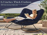 6.3" Outdoor Rocking Chair Cushion Waterproof & Fade-Resistant Egg Lounge Chair Pad with 6 38808701