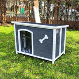 Large Wooden Dog House, Outdoor Waterproof Dog Cage, Windproof and Warm Dog Kennel Easy to Assemble W77352531