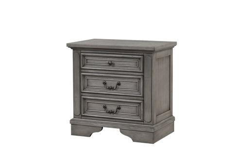 ZUN Grace Traditional Style 3-Drawer Nightstand Made with wood in Rustic Gray B00978933