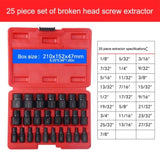 25 Piece Steel Durable Screw Extractor Kit, Easy To Remove Damaged Bolts and Screws - Extractor 83609363