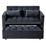 3 in 1 Convertible Sleeper Sofa Bed, Modern Pull Out Couch Bed, Adjustable Backrest, Velvet Loveseat W2121P179227