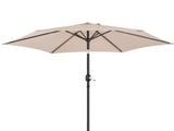 9ft Patio Umbrella, Outdoor Market Umbrella with Push Button Tilt, Crank Handle, 6 Sturdy Iron Ribs, 19634119