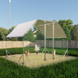 ZUN 9.94 ft. x 6.46 ft. x 6.36 ft. Metal Large Chicken Coop Walk-in Poultry Cage Run Flat Shaped with W2505P176604