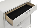 Modern Style 2-Drawer Nightstand with LED Glow & V-Shape Handles in White B009133860
