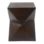 ZUN 14.25" Natural Wood Grain Finish Prismatic Symmetry Concrete Outdoor Side Table with Symmetric N767P192089W