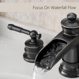 Bathroom Faucets for Sink 3 Hole ORB 8 inch Widespread Bathroom Sink Faucet with Pop Up Drain Double W1932P180023