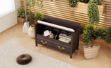 TREXM Shoe Bench with Removable Cushion, Entryway Bench with Hidden Storage for Entrance and Living N715P198567L