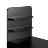 Black MDF Folding Nail Desk with 2 Drawers, Cabinet Door & Storage Shelf 89278371