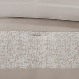 7 Piece Chenille Jacquard Comforter Set Taupe Cal King B03597091