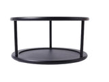 2-Tier Black Bamboo Turntable Kitchen Table Organizer, 10.04" Dia x 7.09" H 21994147
