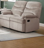 Luxurious Velvet Light Brown Color 2-Seater Manual Recliner Loveseat Couch Manual Motion Plush B011P163892