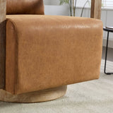 30.3"W Swivel Modern Upholstered Accent Chair with Solid Wood Armrests and 360 Degree Comfy Lounge W1298P246436