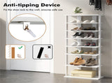 7-Tier Double-Row Shoe Rack with Adjustable Shelves, Anti-Tipping Narrow Storage Rack for Entryway 55766505