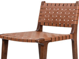 Andre 26" Woven Leather Counter Stool with Back, Pecan Brown Faux Leather B2719P292909