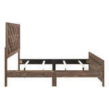 Rustic Brown Finish Contemporary Queen Size Panel Bed Wooden Bedroom Furniture 1pc, Bed in a Box B011P250471