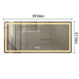 59 in. H LED Single Vanity Mirror in Polished Crystal Vanity LED Mirror for W2026P203673