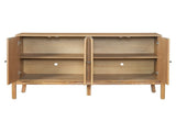 Vintage Sideboard Buffet Cabinet, 56.8" W x 18" D x 34.2" H, 4-Door Storage Cabinet with Metal N780P347334N