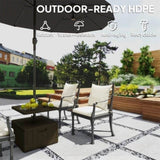 Weighted Umbrella Stand with Table Tray and Wheels - Brown 93041151