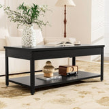 Rectangular double-layer coffee table with hidden storage compartment and fingerprint lock - Living W396P307337
