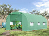 15' x 7' x 7' Walk-in Tunnel Hoop Greenhouse, Steel Frame with PE Cover & Roll-up Zipper Door 55194468