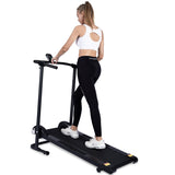 ZUN Manual Treadmill Non Electric Treadmill with 10&deg; Incline Small Foldable Treadmill for Apartment Home W153265317