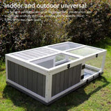 ZUN 43"Upgrade waterproof tray, activity tray, wooden turtle house indoor small animal turtle cage 98540443