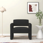 ZUN BLACK single sofa chair, upholstered comfortable chair with armrests, for dining room/bedroom/living W487P183019