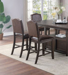 ZUN Classic Design Rustic Espresso Finish Faux Leather Set of 2pc High Chairs Dining Room Furniture B011P160104