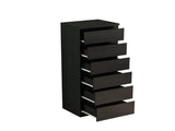 6 Drawer Dresser,Modern Storage Chest of Drawers,18.9In Black Dresser for Closet with Handle-Free W3151P407892
