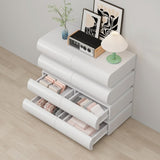 8 Drawer Dresser for Bedroom, White Dresser No Handle, Modern 8 Chest of Drawers with Wide Storage W757P235729