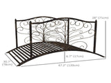 4' Backyard Metal Arch Bridge Safety Rails, Exquisite Scrollwork, Tool-Free Easy Assembly 05887584