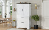 Modern Farmhouse Style Wooden Cabinet with Sturdy Frame with Inside Door Storage Divider with W1580P257492