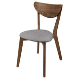 ZUN Natural Walnut and Grey Upholestered Dining Chair B062P153682