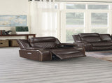 Power Motion Recliner Chair 1pc Chair Contemporary Brown Color Gel Leatherette Storage Arms w Cup B011P205591