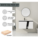 ZUN 36'' Floating Wall-Mounted Bathroom Vanity With Ceramic Basin & Soft-Close Cabinet Door 95194795