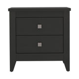 Amara Nightstand , End Table, Side Table Two Shelves, Four Legs -Black B07091819