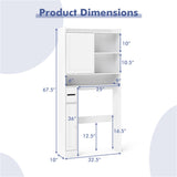Over-The-Toilet Storage Cabinet - 1 Top Shelf 2 Enclosed Cabinets Toilet Paper Holder, 32048221