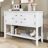 Cambridge Series Ample Storage Vintage Console Table with Four Small Drawers and Bottom Shelf for 63723924
