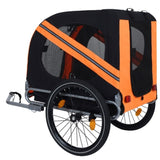 Large Folding Bike Trailer Dogs 120LB Capacity All-Terrain Pet Carrier, Durable Steel Frame W1364P268355