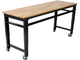 Workbench - 60" Wide Rolling Workbenches for Garage - Adjustable Height, Workshop Tool Bench, Metal W465P191442