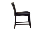 Modern Contemporary Counter Height Chairs Set of 2 Dark Brown Faux Leather Upholstered Espresso B011P321035