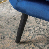 Seigfried Mid-Century Velvet Arm Chair, Navy Blue / Black, 28.5D x 34.25W x 39.75H in 56589.00NVLTNBLU